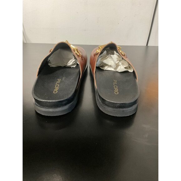 PILCRO ANTHROPOLOGIE Women Horsebit Buckle Clogs in Brown size 38 (US 8) - Picture 4 of 8